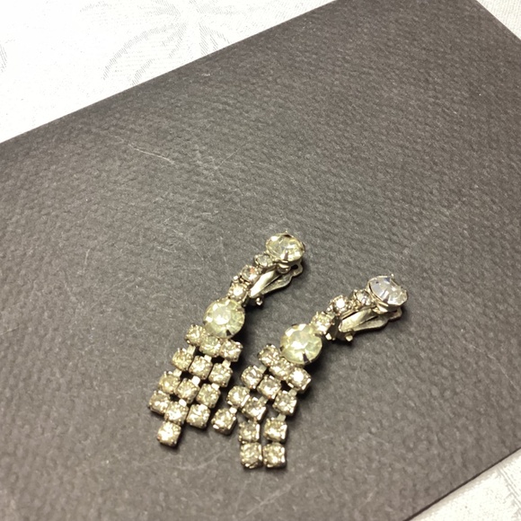 WEISS? DROP DANGLE Rhinestone earrings MOMS COLLECTIONS - Picture 5 of 8